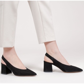 Marco Shoes Černé sandály 1501P s páskem a gumou černý 1