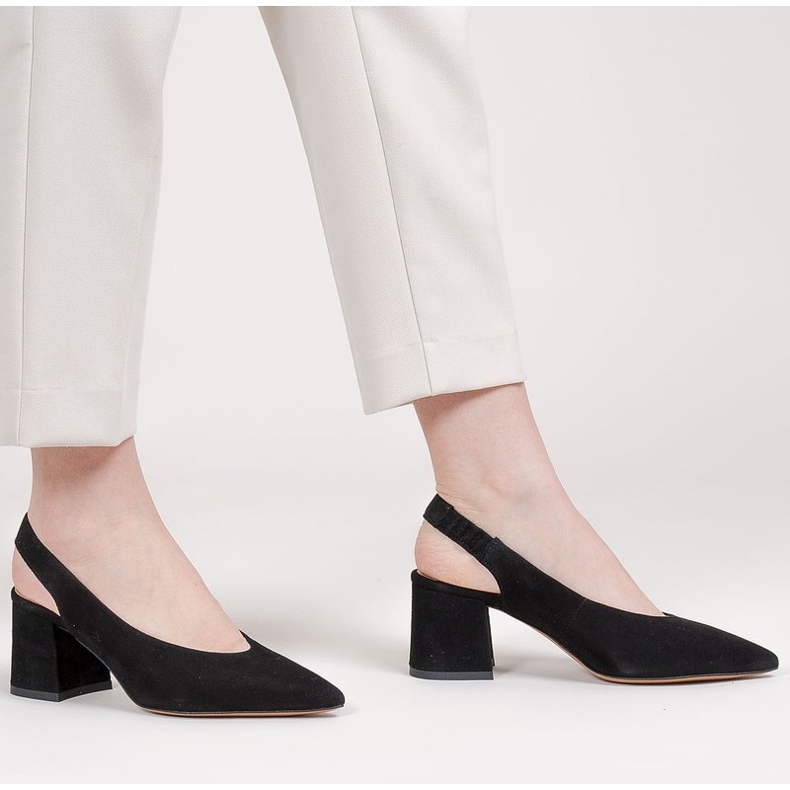 Marco Shoes Černé sandály 1501P s páskem a gumou černý 1