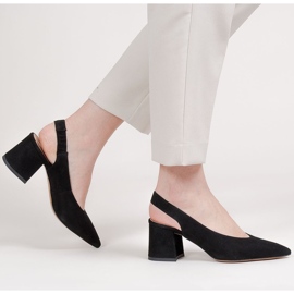Marco Shoes Černé sandály 1501P s páskem a gumou černý 2