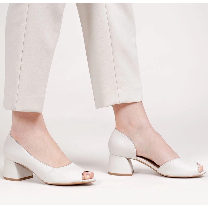 Marco Shoes Kožené bílé lodičky 1505P bílý 1