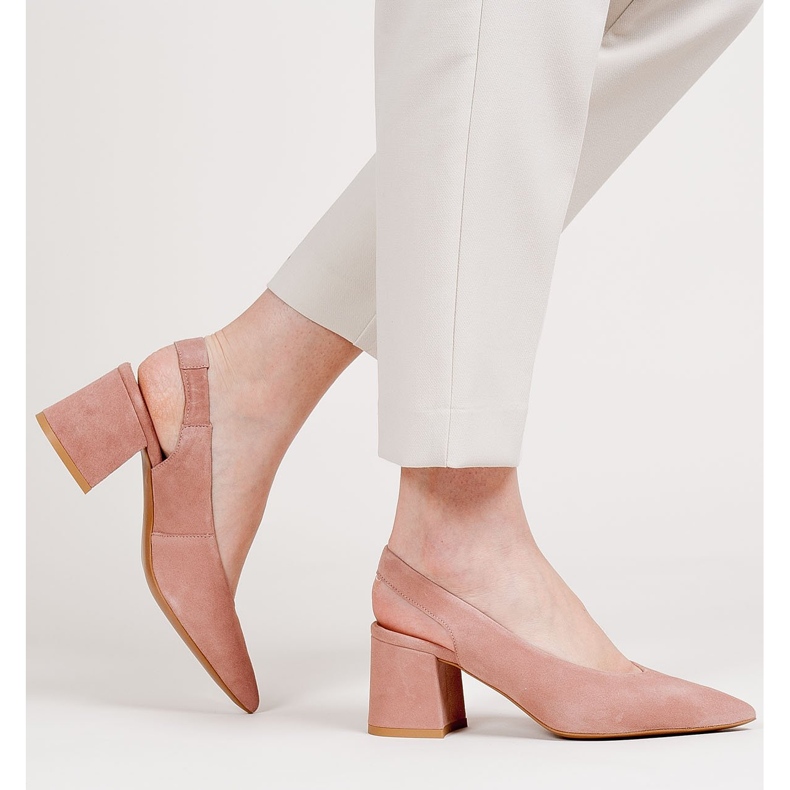 Marco Shoes 1501P lososové sandály s páskem a gumou růžový 2