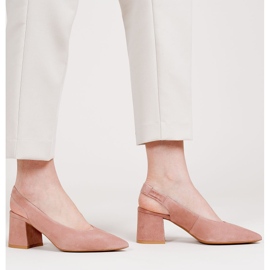 Marco Shoes 1501P lososové sandály s páskem a gumou růžový 1