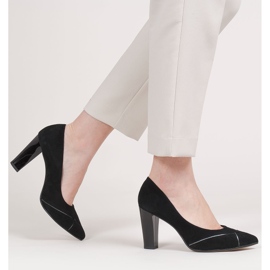 Marco Shoes Černé semišové lodičky se vzorem černý 2