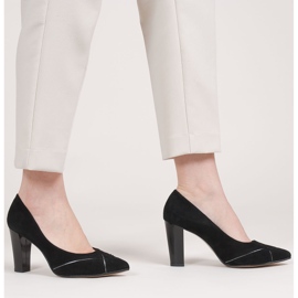 Marco Shoes Černé semišové lodičky se vzorem černá 1