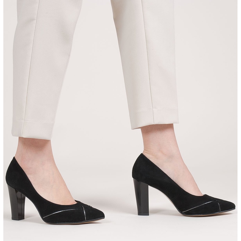 Marco Shoes Černé semišové lodičky se vzorem černá 1