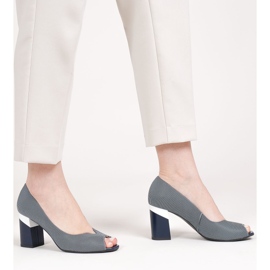 Marco Shoes Námořnická modř pruhované lodičky 1636P 1