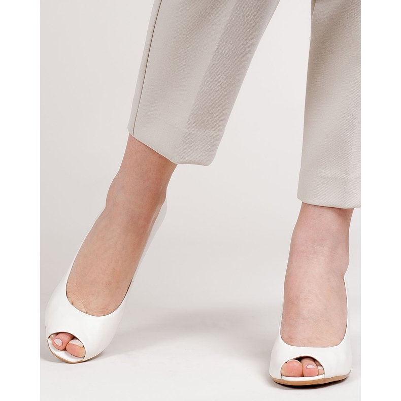 Marco Shoes Bílé lodičky 1519P s jantarovou 3D patou bílý 2