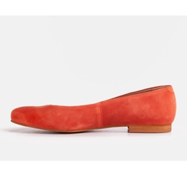 Marco Shoes Semišové kožené balerínky pomerančový 1