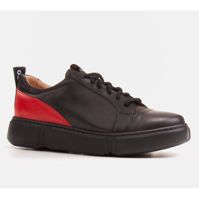 Marco Shoes Černé kožené tenisky s vložkou na patě černý 1
