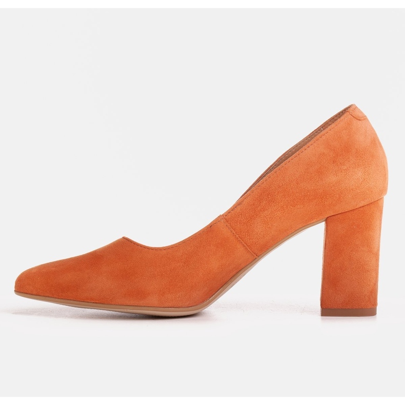 Marco Shoes Oranžové lodičky z přírodního semiše pomerančový 1