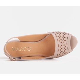 Marco Shoes Béžové sandály s perforací béžový 4