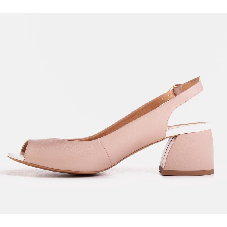 Marco Shoes Sandál 1506P vyrobený z růžové kůže se stabilním podpatkem růžový 1