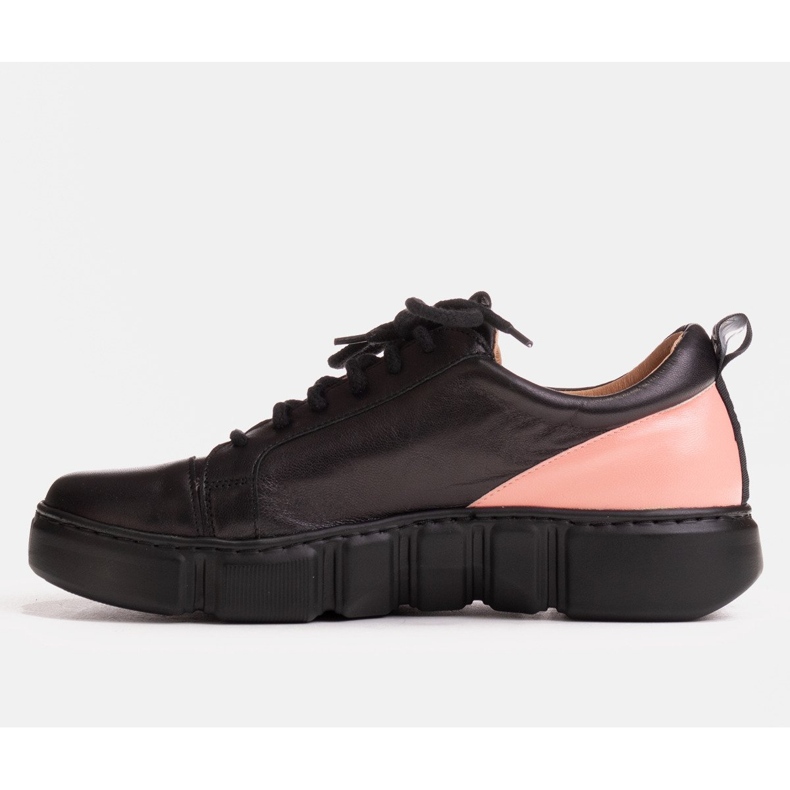 Marco Shoes Kožené tenisky s růžovou vsadkou černý 1