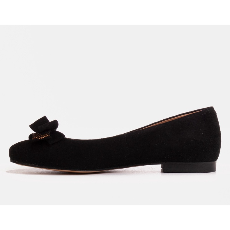 Marco Shoes Černé semišové balerínky s mašlí černý 1