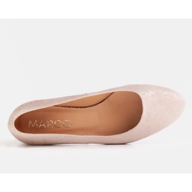 Marco Shoes Béžové balerínky s květinovými ozdobami béžový 2