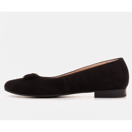 Marco Shoes Černé semišové kožené balerínky černá 4