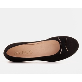 Marco Shoes Černé semišové kožené balerínky černá 3