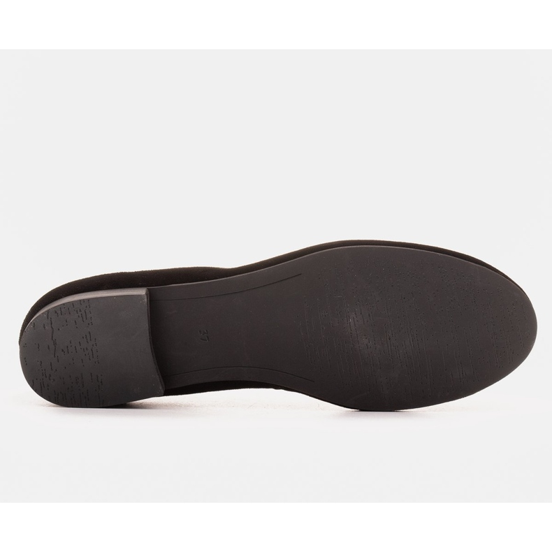 Marco Shoes Černé semišové kožené balerínky černý 1
