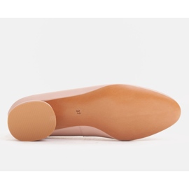 Marco Shoes Růžové kožené balerínky se zlatým zdobením růžový 2