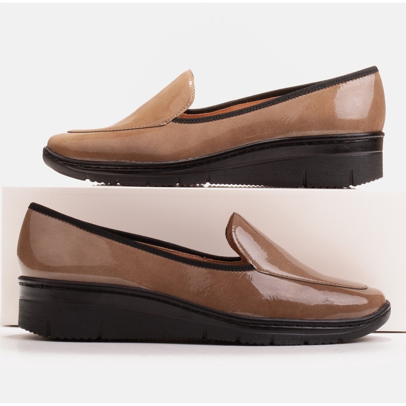 Radoskór Pohodlné nízké klínové boty pro širší nohu hnědý 1