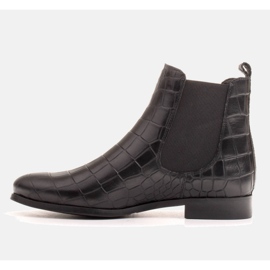 Marco Shoes Ploché kožené kotníkové boty s elastickou gumou ve svršku černá 2