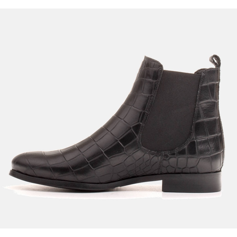 Marco Shoes Ploché kožené kotníkové boty s elastickou gumou ve svršku černý 2