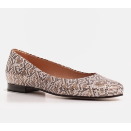 Marco Shoes Béžové balerínky z kamzíkové kůže béžový 1