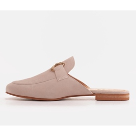 Marco Shoes Dámské semišové pantofle s ozdobou béžový 2