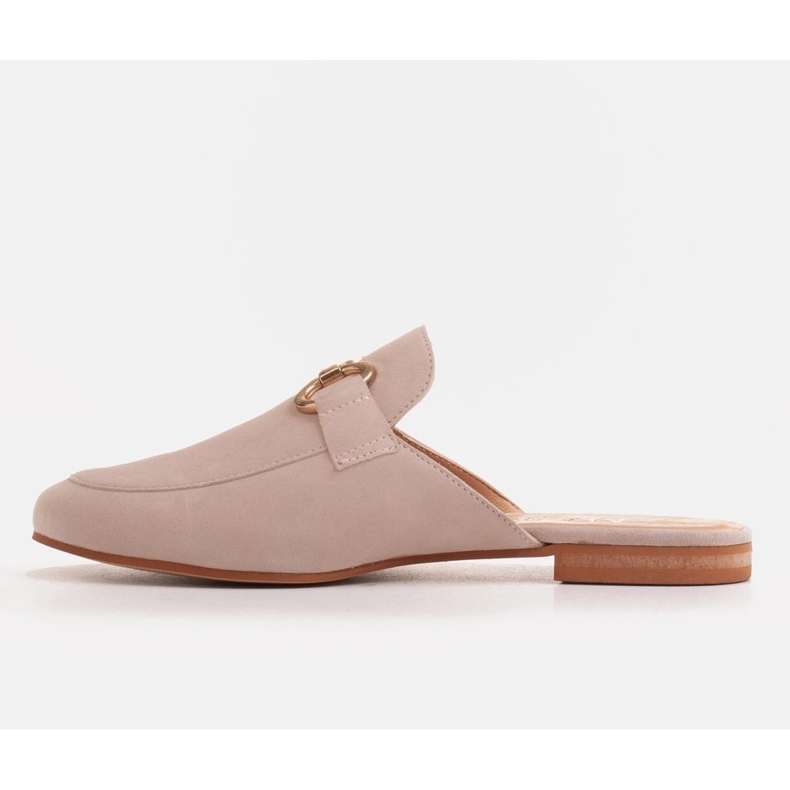 Marco Shoes Dámské semišové pantofle s ozdobou béžový 2