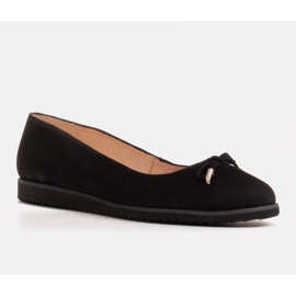 Marco Shoes Přírodní semišové černé balerínky černý 1