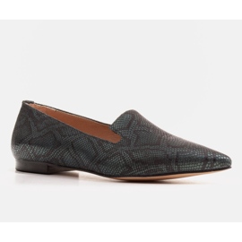 Marco Shoes Hadí kůže lordsy baleríny, lahvově zelená zelený 1