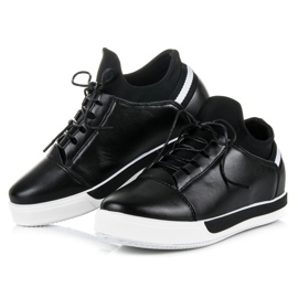 Ideal Shoes Černé sportovní boty na šněrování černý 2