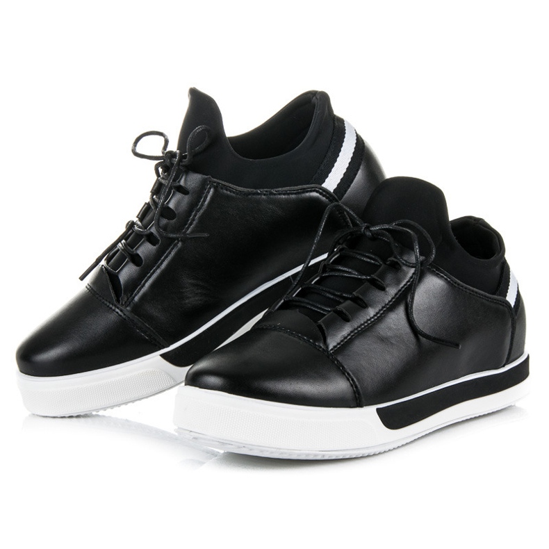 Ideal Shoes Černé sportovní boty na šněrování černý 2