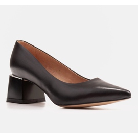 Marco Shoes Elegantní dámské lodičky z přírodní kůže černá 1