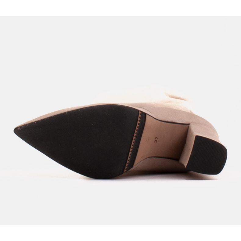 Marco Shoes Vysoké, skládané béžové kozačky z přírodního semiše béžový 1