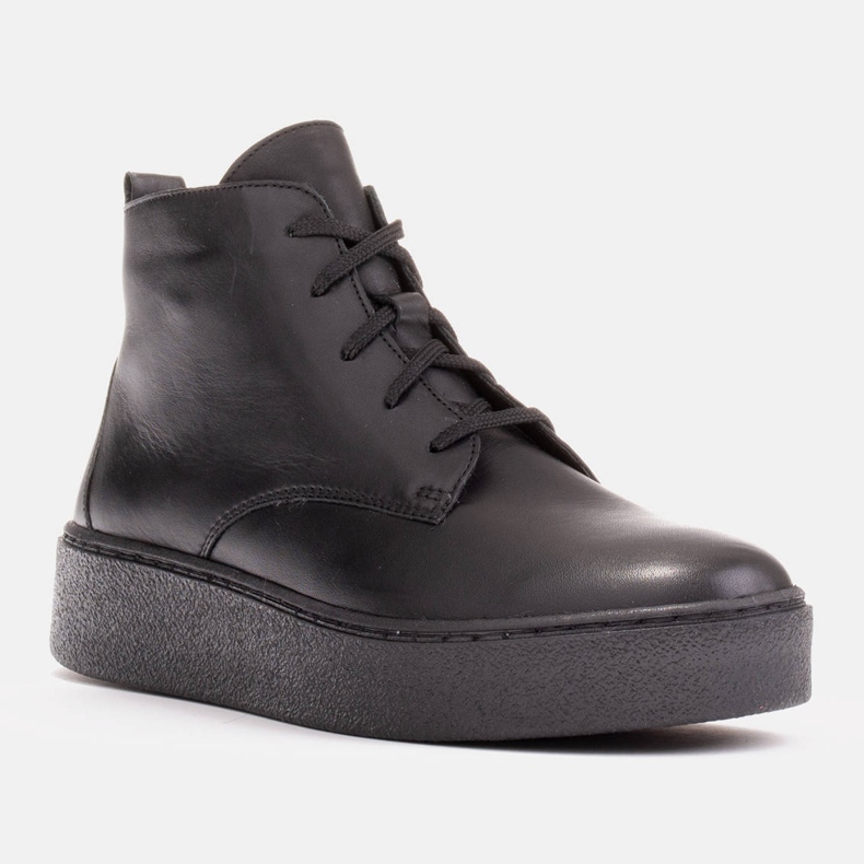 Marco Shoes Nízké šněrovací boty z měkké kůže černý 1