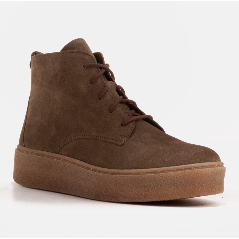 Marco Shoes Nízké šněrovací boty z měkké kůže hnědý zelený 1
