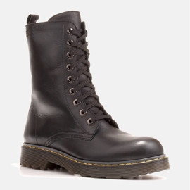 Marco Shoes Vysoké kotníkové boty, kozačky zavázané na průsvitné podrážce černá 3