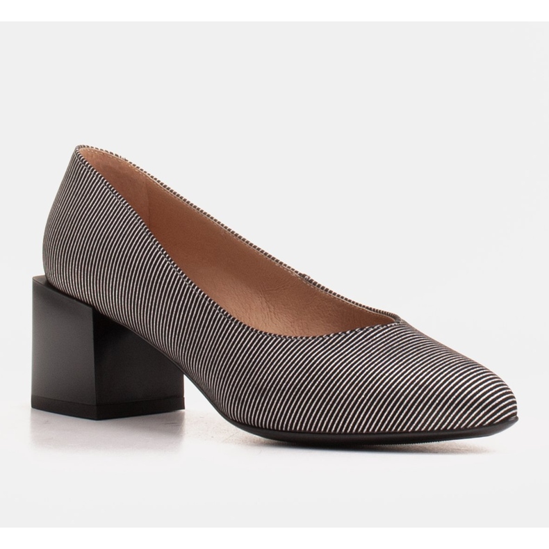 Marco Shoes Dámské lodičky z přírodní, měkké kůže se stříbrnými pruhy černý 1