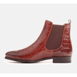 Marco Shoes Ploché kožené kotníkové boty s elastickou gumou ve svršku hnědý 2 Marco Shoes Ploché kožené kotníkové boty s elastickou gumou ve svršku hnědý 2