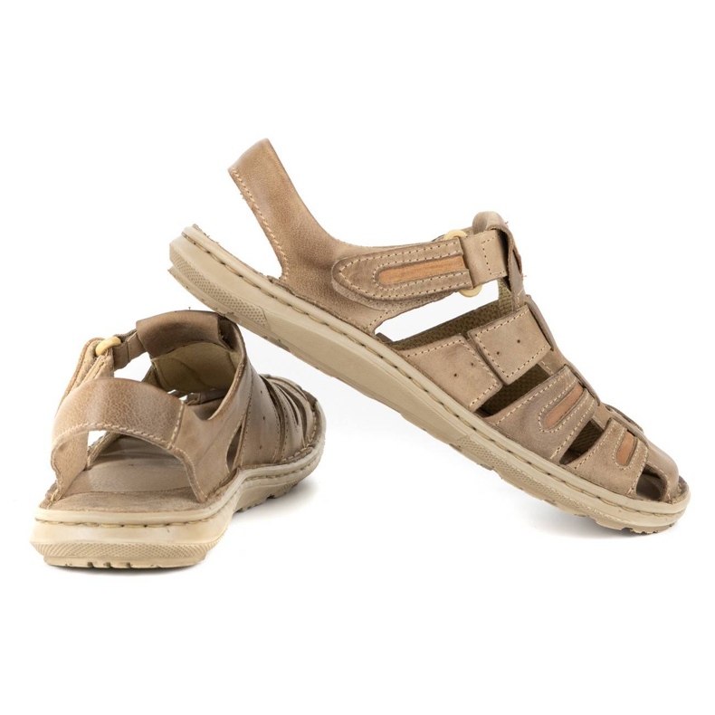 Olivier Pánské kožené letní sandály 230MA béžové béžový 3