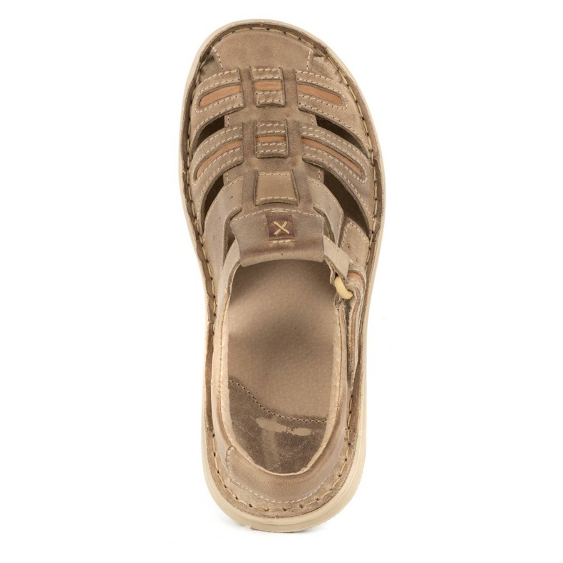 Olivier Pánské kožené letní sandály 230MA béžové béžový 5