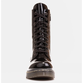 Marco Shoes Vysoké kotníkové boty, kozačky zavázané na průsvitné podrážce černý 2