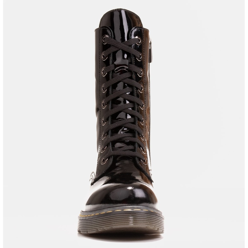 Marco Shoes Vysoké kotníkové boty, kozačky zavázané na průsvitné podrážce černý 2