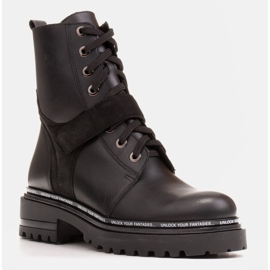 Marco Shoes Dámské kozačky se zajímavým, tlustým spodkem černý 1