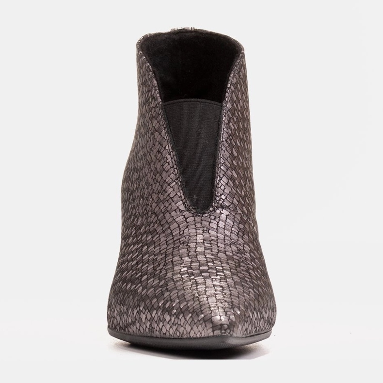 Marco Shoes Tenké kožené kotníkové boty 1460B s gumovým svrškem šedá 1