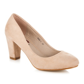 Yes Mile Semišové Lodičky Na Sloupu hnědý 2