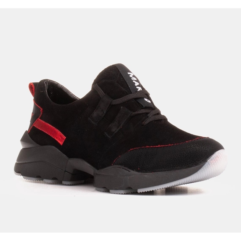 Marco Shoes Sportovní tenisky z kvalitního přírodního semiše černá 1