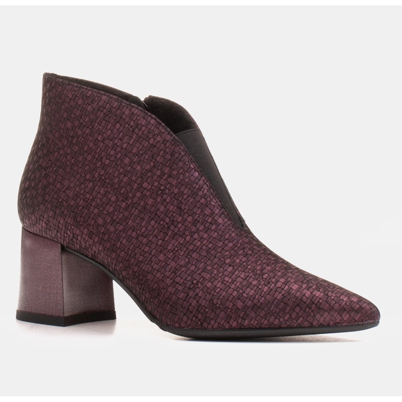 Marco Shoes Tenké vínové kozačky 1779B s gumou v horní části červený vícebarevný 1