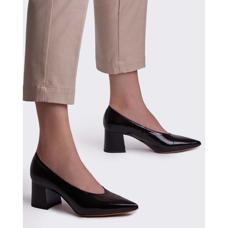 Marco Shoes Elegantní černé dámské lodičky z laku černá 2